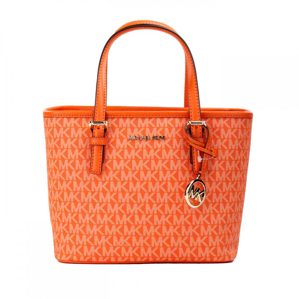 

Michael Kors Jet Set Poppy Signature XS Carryall Top Zip Tote Bag Женский кошелек мульти