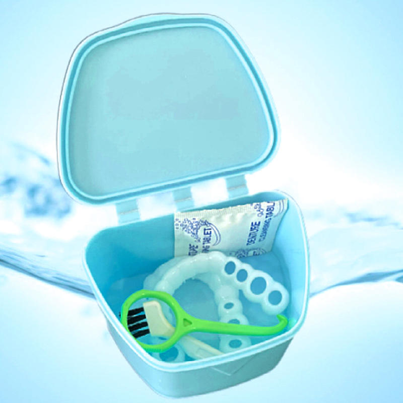 Dental Denture Box Orthodontic Dental Mouth Guard Box Retainer Case False Teeth Plastic  Whitening Container Denture Box