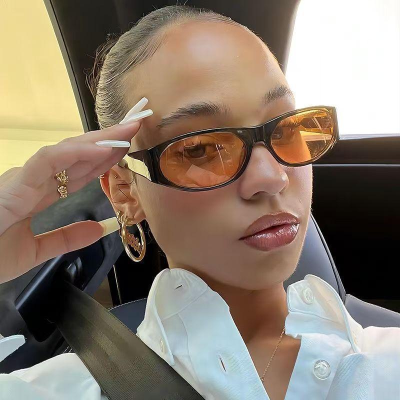 New Luxury Hot Fashion Women Sunglasses Oval Frame Glamour Brand Ladies Glasses Celebrity Influencer Trend Shades Uv400