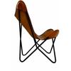 Leather Handmade Butterfly Chair Sleeper Seat Folding Modern Sling Lounge Accent