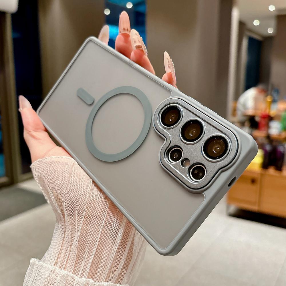 KEYSION Luxury Matte Translucent Magnetic Case for Samsung Galaxy S25 S26 Ultra 5G S26+ S25 FE Shockproof Armor Phone Cover