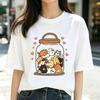 Cute Cat Jar Hearts Tshirt Unisex Kitten Print Casual Streetwear Top