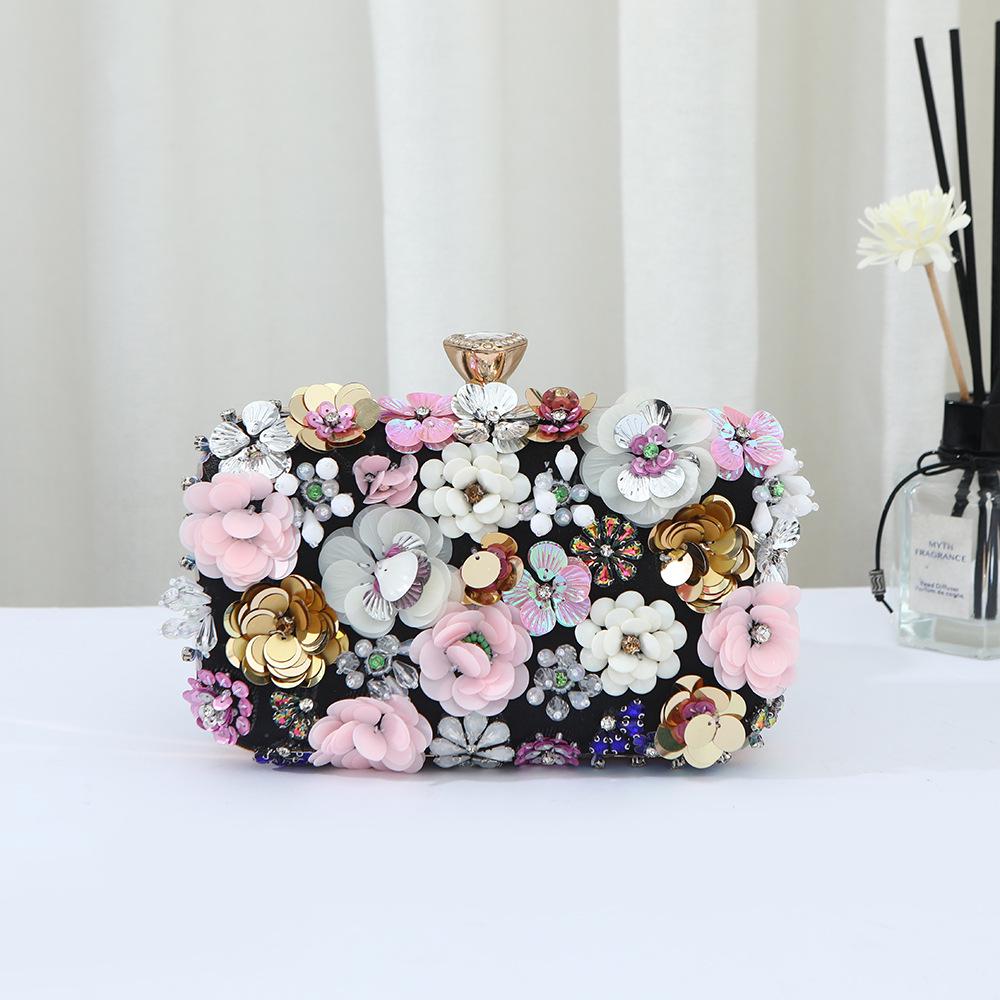Women's Floral Evening Clutch: Elegant High-End Wedding and Banquet Handbag