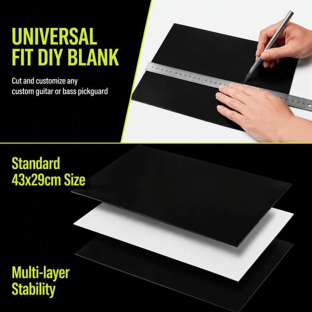 PVC Bass Pickguard Sheet 3Ply Construction PVC Pickguard Board  For Electric Guitar