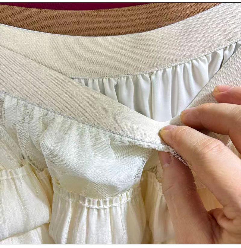 Elegant Plus Size A-line Mesh Patchwork Skirt - Fairy Gauze, Fluffy Layered Cake Design