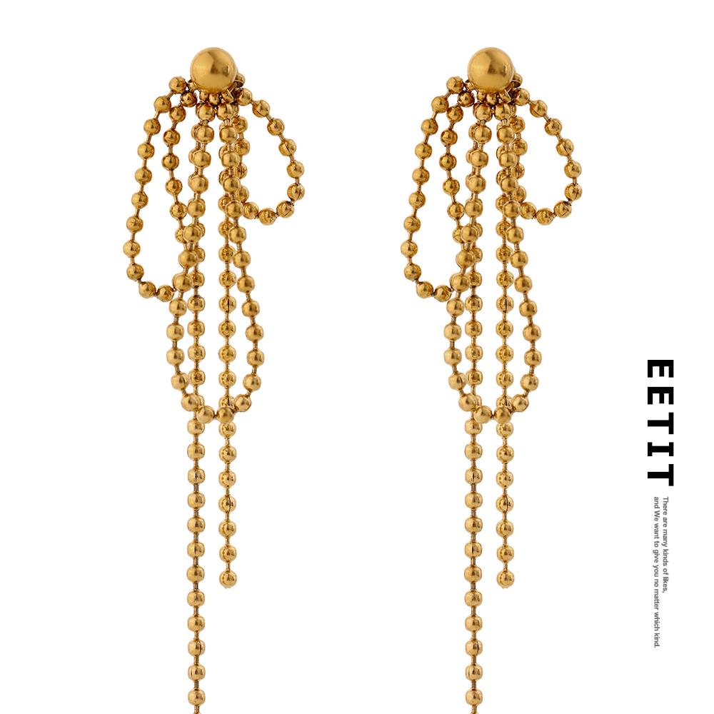 

Женские серьги-капли Eetit с бусинами и кисточками из нержавеющей стали