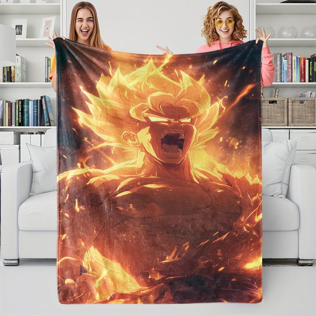 Anime  3D Dragon Ball Print Blanket Multifunctional Cover Blanket Soft Flannel Blanket Gift Blanket for Home Outdoor Leisure