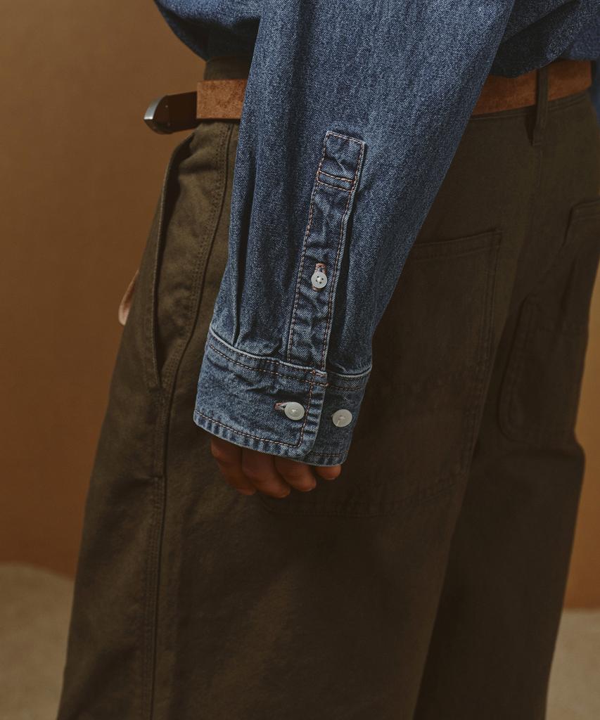MUSINSA STANDARD Heavyweight Oversized Denim Shirt [Medium Indigo]