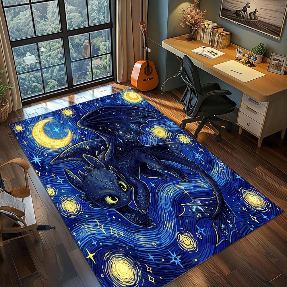 Toothless Night Fury Non Slip Bedroom Decor Large Area Washable Floor Mat Rug Carpet Gamer Room Home.-TING