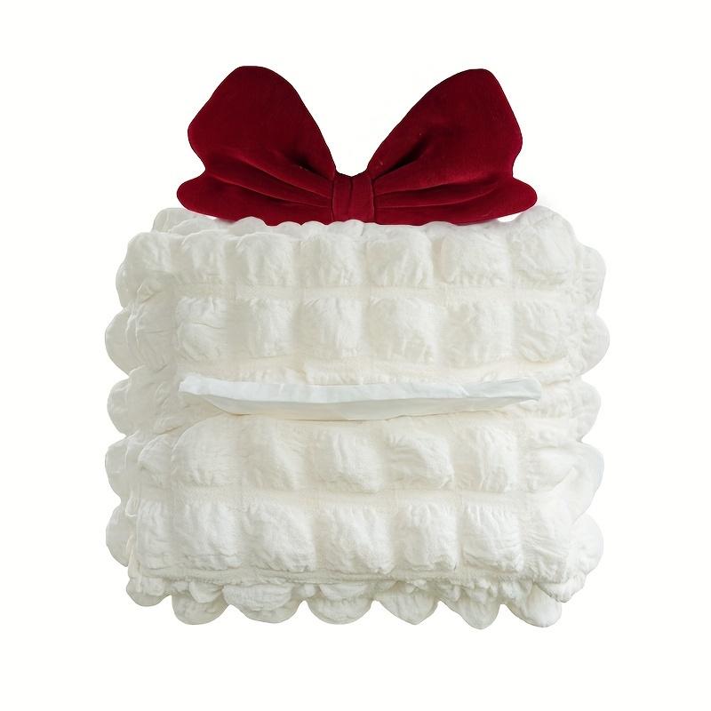 1pc Car Tissue Box, Creative Puffy Grid Car Multifunctional Seatback Tissue Drawer, Cute Decorative Car Tissue Holder
