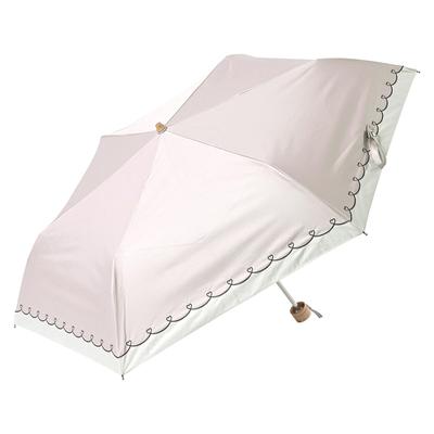 Nifty Colors Folding Heart 2456PK Umbrella, Light-Shielding, Two-Color Embroidery, Mini,