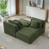 Compressible Double Chaise Lounge with Cup Holders – No Assembly Required, Fluffy Two-Seater Sleeper Sofa for Living Room, Bedroom and Reading Nook