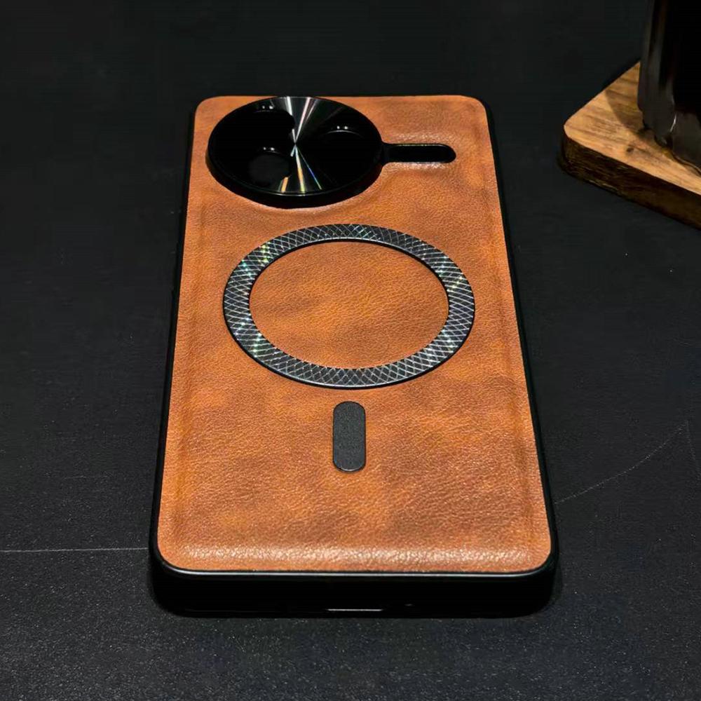 Magnetic Anti-Fall Phone Case For POCO F7 F6 F5 Pro Redmi K80 K70 K60 Pro For MagSafe Wireless Charging Fashion Leather Cover