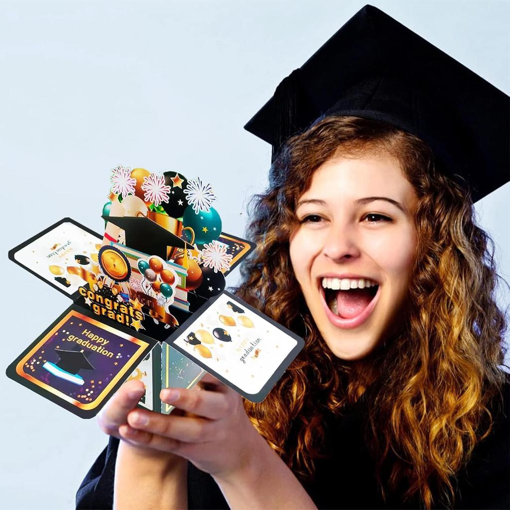Biglietti di Laurea, Biglietto d'Auguri 3D Pop-Up Congratulazioni Laureato 2026, Regali di Congratulazioni per la Laurea per Laureati 2026 delle Scuole Superiori, College, Università