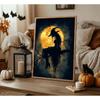 3 Pcs Vintage Witches Wall Art Witch in The Fores Halloween Painting Picture Wall Decor Gothic Dark Academia Poster Print Artwork for Gallery Party