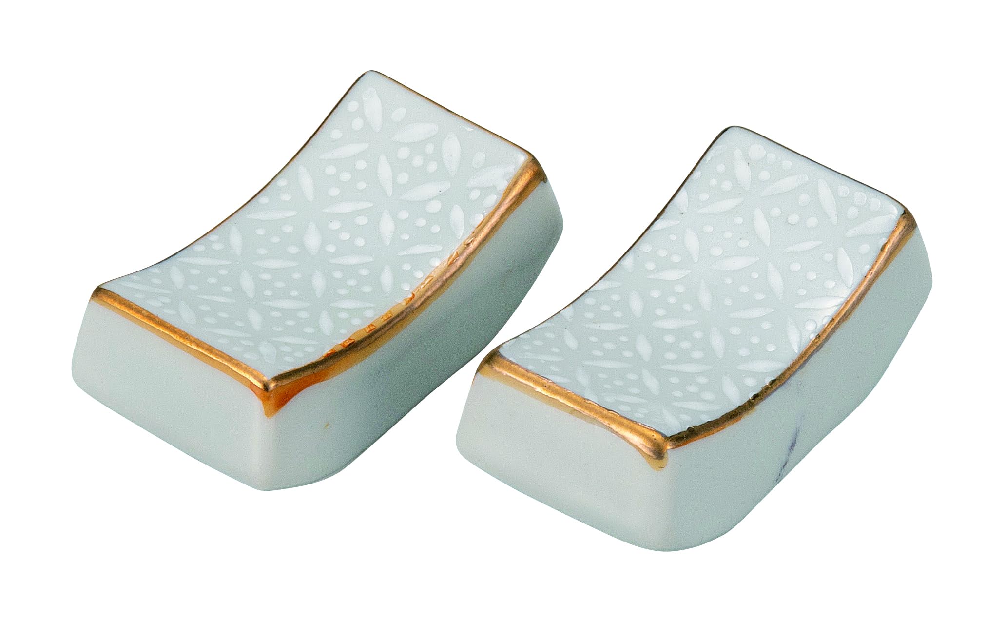 

Stylish Kutani ware chopstick pair white Japanese cutlery made in Japan rests, set, cloisonné, high-quality ceramic, tableware, rest,