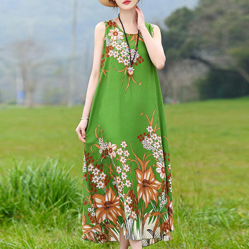 

Летнее винтажное платье больших размеров, элегантные длинные платья без рукавов для женщин 5XL