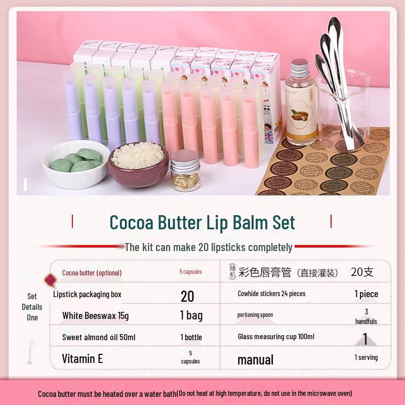 Kit de Rouge à Lèvres DIY: Beurre de Cacao, Colorants, Ensemble d'Outils et de Moules