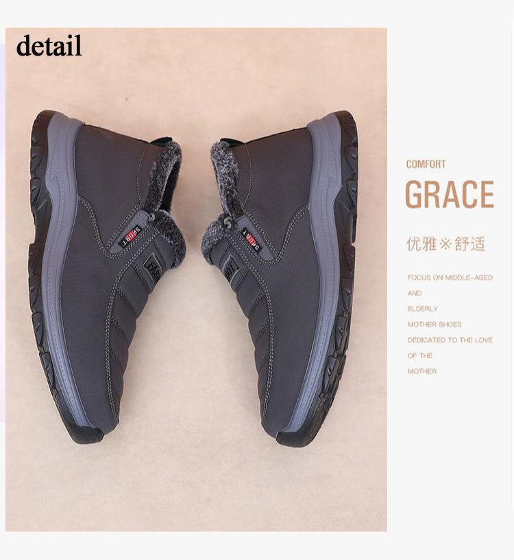 Winter Warm Snow Boots for Men Water Resistant Non-Slip Short Ankle Booties With Faux Fur Lining Men's Comfortable Work Sneakers Walking Loafers Shoes