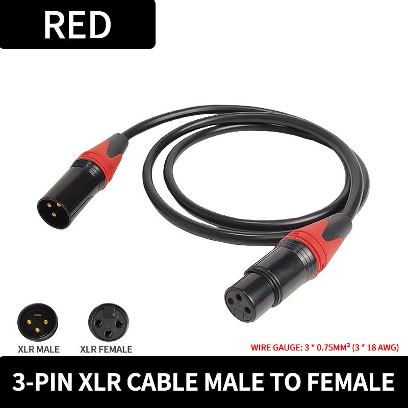 XLR Microphone Cable 3-Pin Male to Female 50cm 1m 2m 3m 5m 10m Balanced Audio Cable for Mic Speaker Amplifier PA System