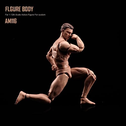 1/12 Maßstab Actionfigur, 6-Zoll Männlicher Körpermodell, Muskulöses Männliches Körpermodell, Flexible Muskeln, Miniatur Actionfigur Körperpuppen Sammlung