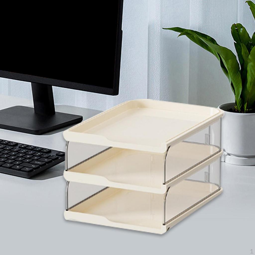 Desktop File Organizer Document Holder for Desk Newspaper Files Shelves Rack Letter Tray