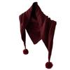 Multipurpose Shawl with Pompoms for Indoor Outdoor Windproof Accessory Neckwear Knitted Scarf Shoulder Wrap Neckwear