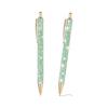 PATIKIL 2pcs Glitter Ballpoint Pens, Sparkly Fancy Pens, Press-Type Metal Pens for Journaling, Women, Black Ink, Sequin Green, Comfortable and