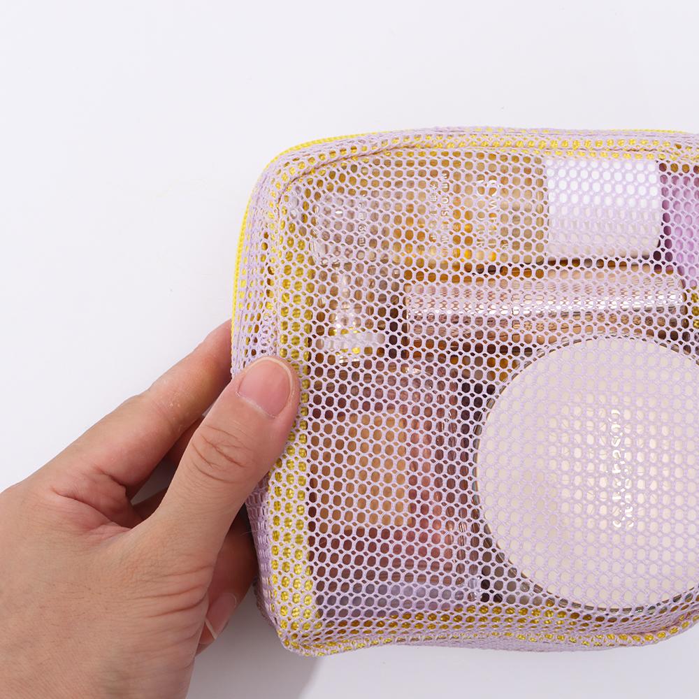Large Capacity Mesh Cosmetic Bag Candy Color Coin Purse Durable Storage Bag