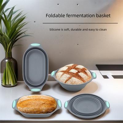 Durable Silicone Bread Proofing Baskets Foldable Rotundity Bread Baking Basket Fermentation Container Baking Tool Supplies