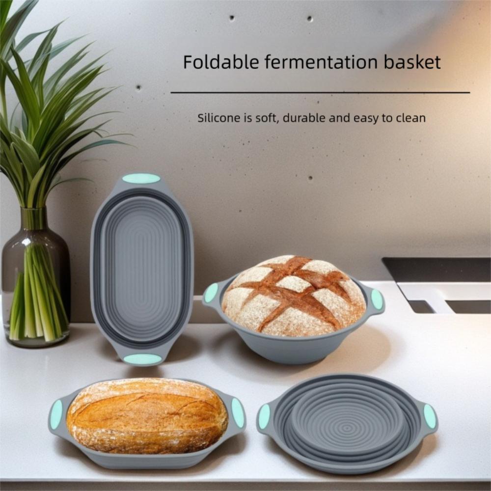 Foldable Bread Proofing Baskets Silicone Fermentation Container  Baking Tool Supplies
