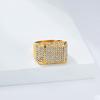Hiphop Stainless Steel Shinny Zircon Ring for Men Gold Plated Jewelry
