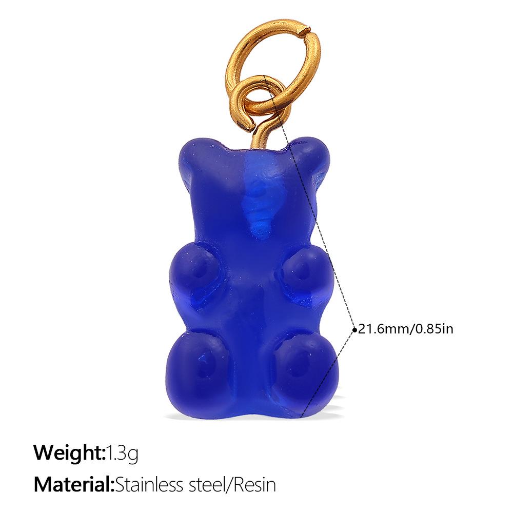 Koreaanse Schattige Beer Kleurrijke Snoep Oorbellen & Ketting Hanger Charms voor Vrouwen