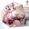 1pc Cherry Blossom Dragon Automatic Folding Umbrella - Portable 3-Fold Design with 8-Bone Iron Frame, Outdoor, for Festivals, Travelers, Daily Use, Gi
