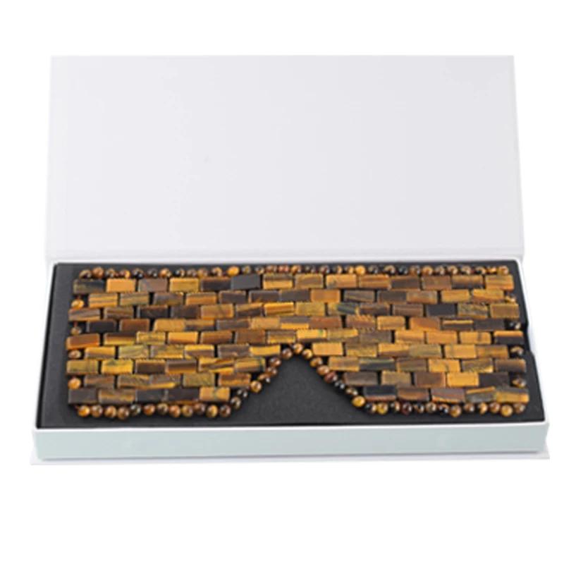 Handmade Exquisite Natural Jade Eye Mask Rose Quartz Facial Massager Natural Stone for Therapy Sleep Eye Mask Relieve Fatigue