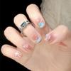 Cute Japanese Cat Eye Short Handmade False Nails Nail Art Stickers
