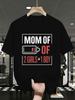 Mom Battery Print Tee Shirt, Tees for Men, Casual Short Sleeve T-shirt for Summ