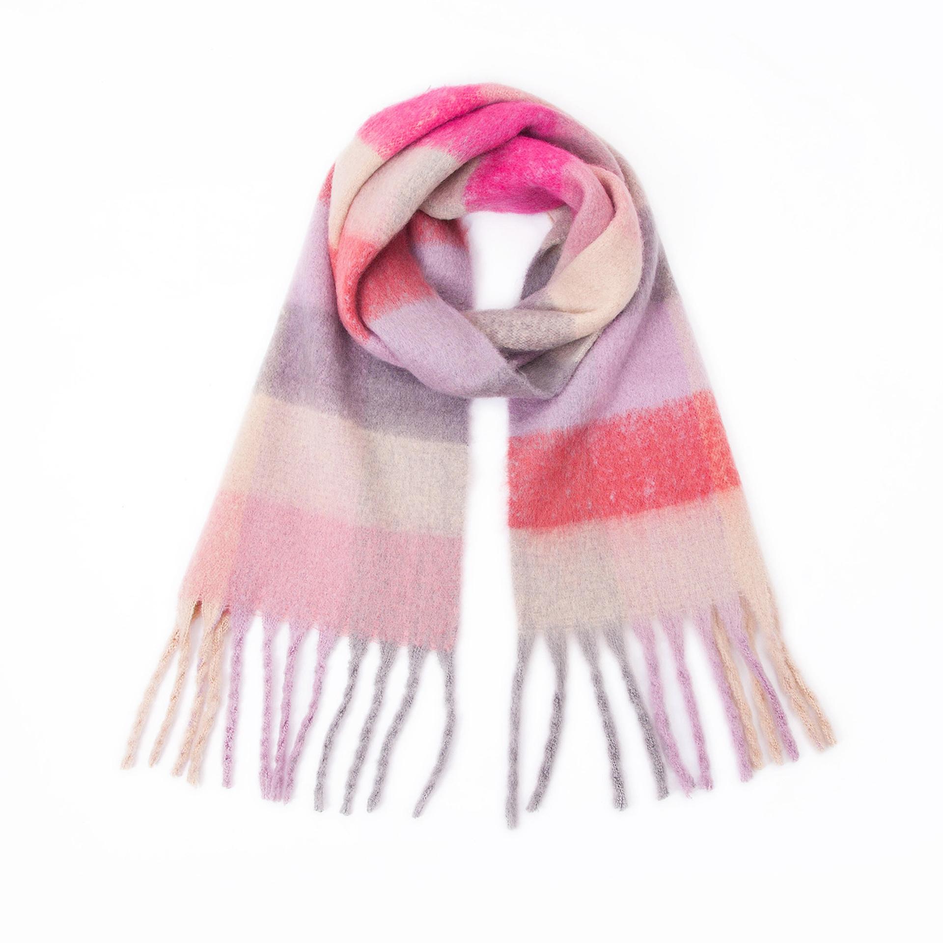 

Winter Scarf Men Women Cashmere Warm Rainbow Hairy Pashmina Blanket Wraps Female Thick Soft Bufanda Tassel Shawl Poncho Echarpe 34x200 cm