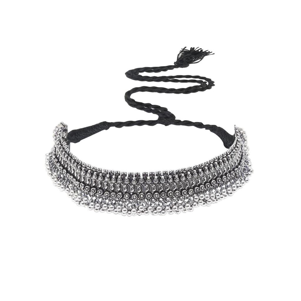 Fashion Jewellery Set for Women Antique Oxidised Silver Plated Tribal Jewellery Necklace Earring Set for Women & Girls