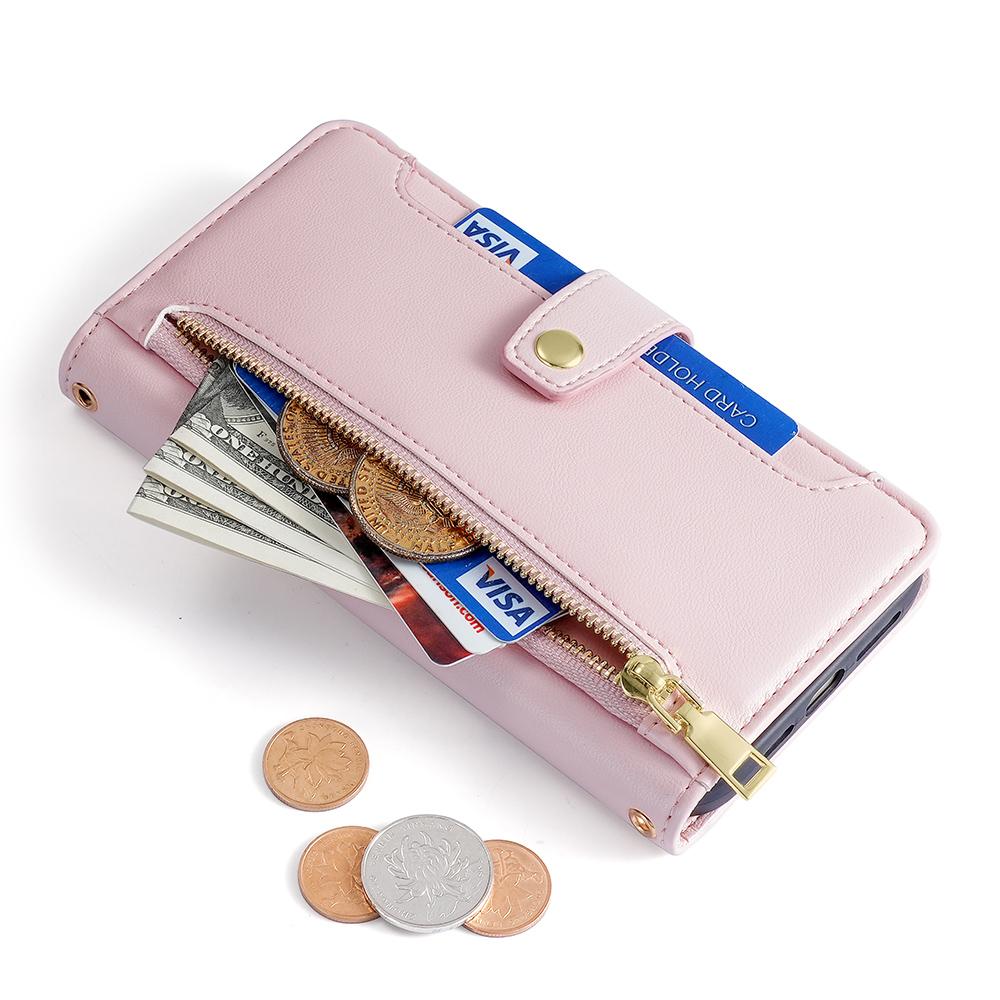 For Samsung Galaxy S24 Case Magnetic Drop-proof Cover Leather Stand Cover with 2 Straps