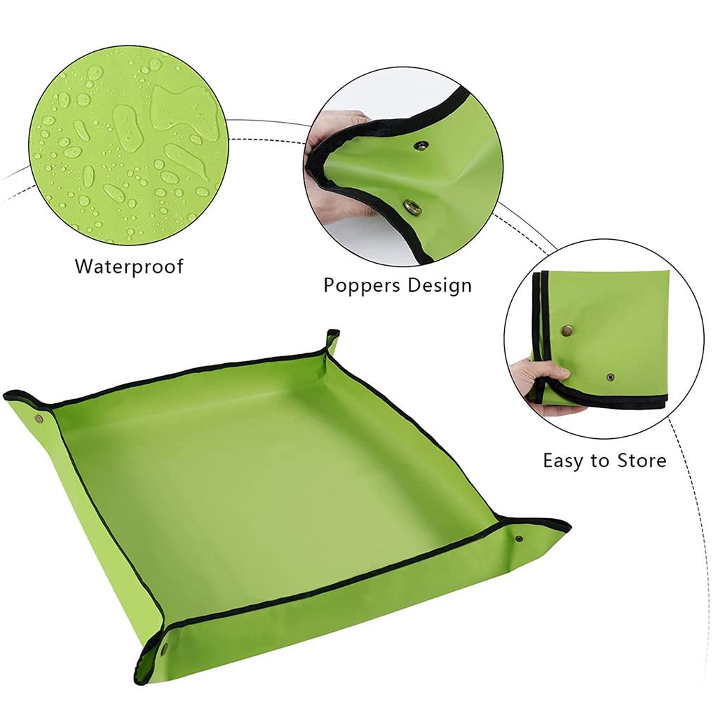 Waterproof Gardening Repotting Mat, PE Foldable Indoor Plant Potting Tray for Succulent & Flower Transplanting Pot