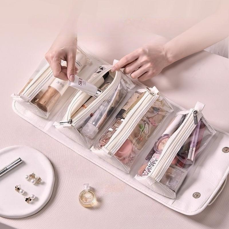 Foldable Toileting and Makeup Large Capacity Portable Makeup Bag, Travel Waterproof Four in One Detachable Packaging and Storage