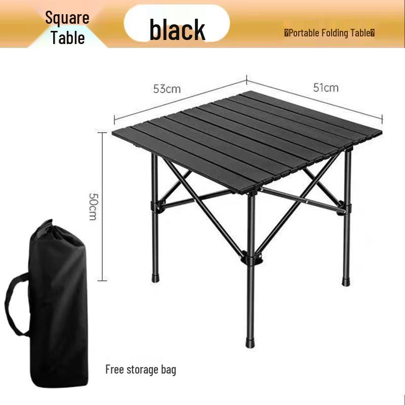 Height-Adjustable Outdoor Foldable Table for Picnic, Camping, and BBQ
