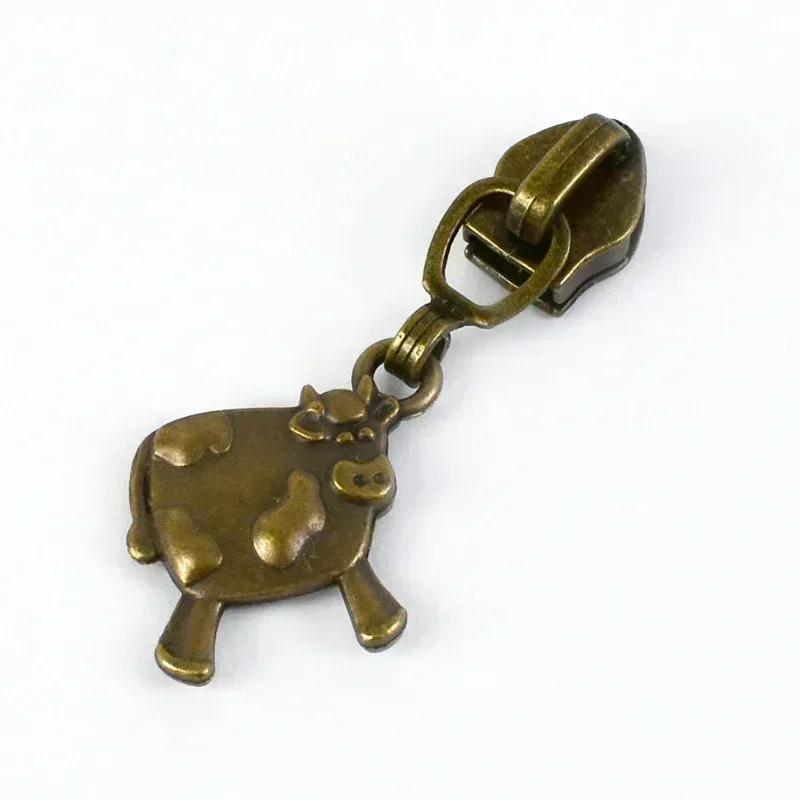 Meetee 5-20 Szt. 5# Suwak do Zamka Błyskawicznego na Zamki Nylonowe Stop Cynku Główka Zamka Dekoracja Brązowy Ciągnik Zamka Błyskawicznego Akcesoria do Szycia Kurtki Płaszcza