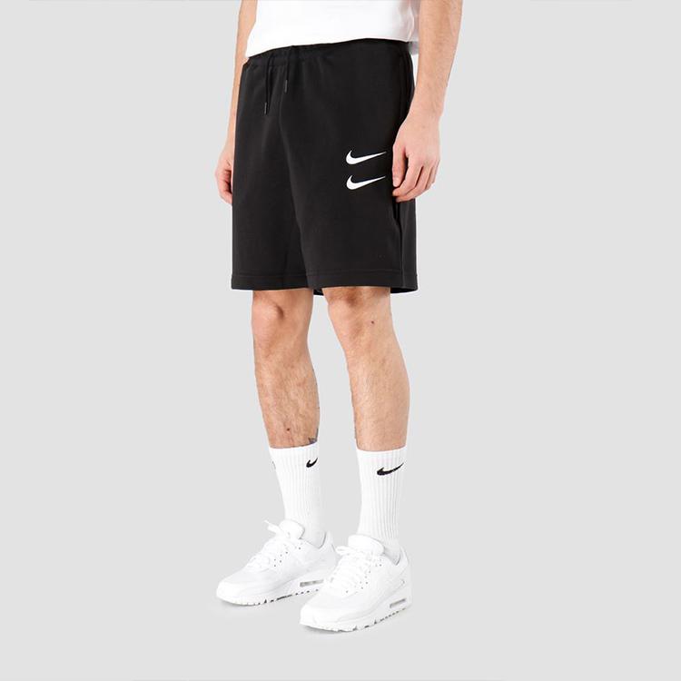 Nike Pantaloni scurți sport casual cu imprimeu French Terry Swoosh Pantaloni pentru bărbați Negru DB4958-010