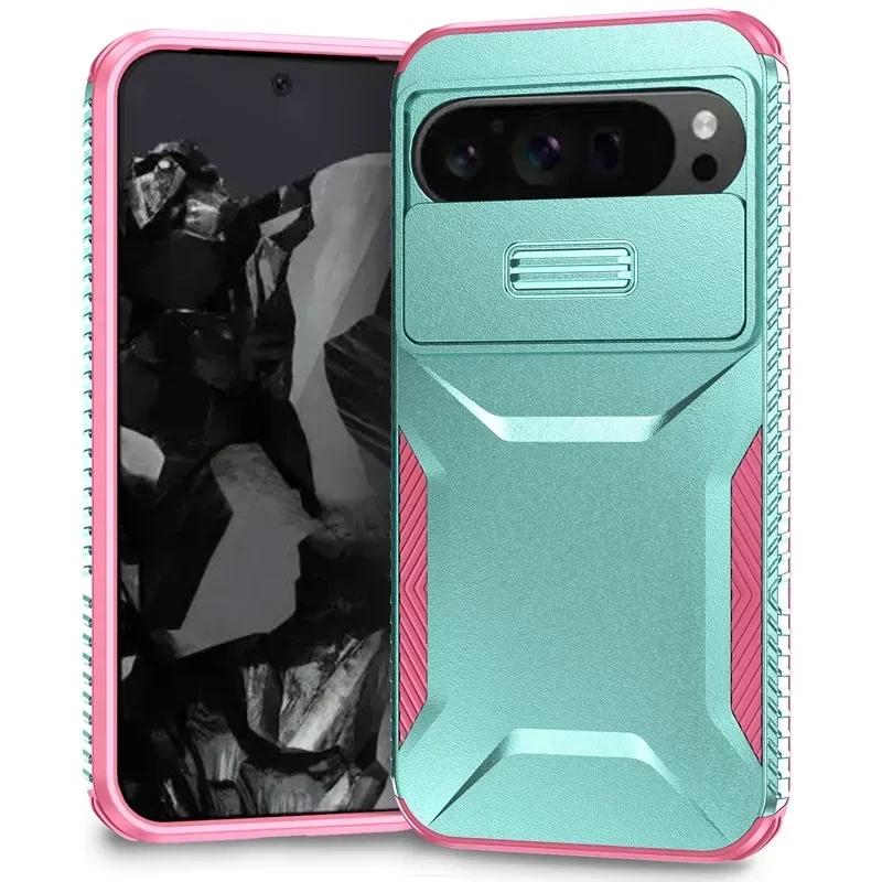 Case for Google Pixel 9 Pro XL Antiskid Cover Sliding Camera Lens Protector Hard Phone Case for Google Pixel 9A 8Pro 7 Pro Shell