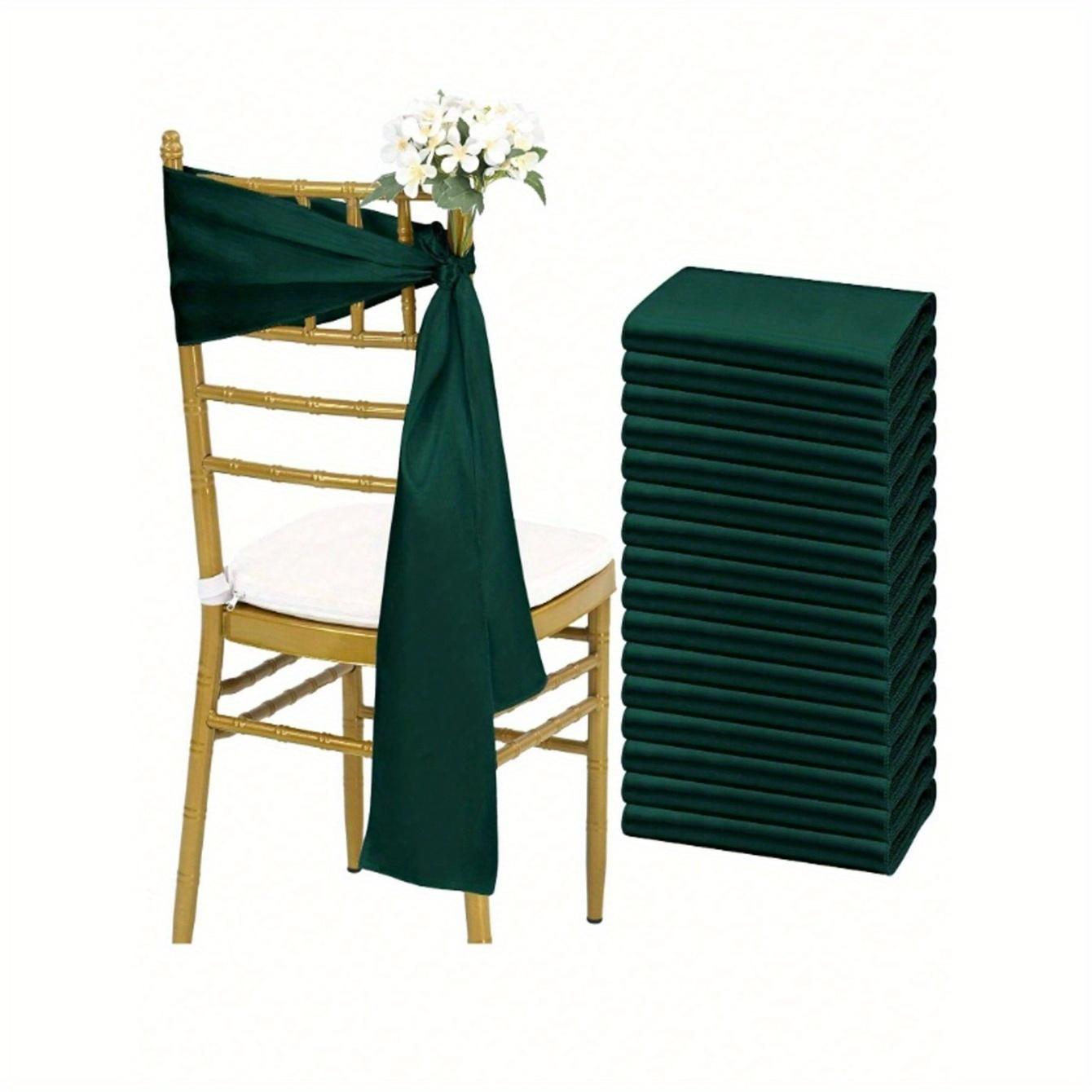 

Розовые атласные банты на стулья, свадебные ленты для стульев, шелковые завязки для стульев, для приема, ресторана, мероприятия, банкета, вечеринки, украшения для отеля one-size темно-зеленого