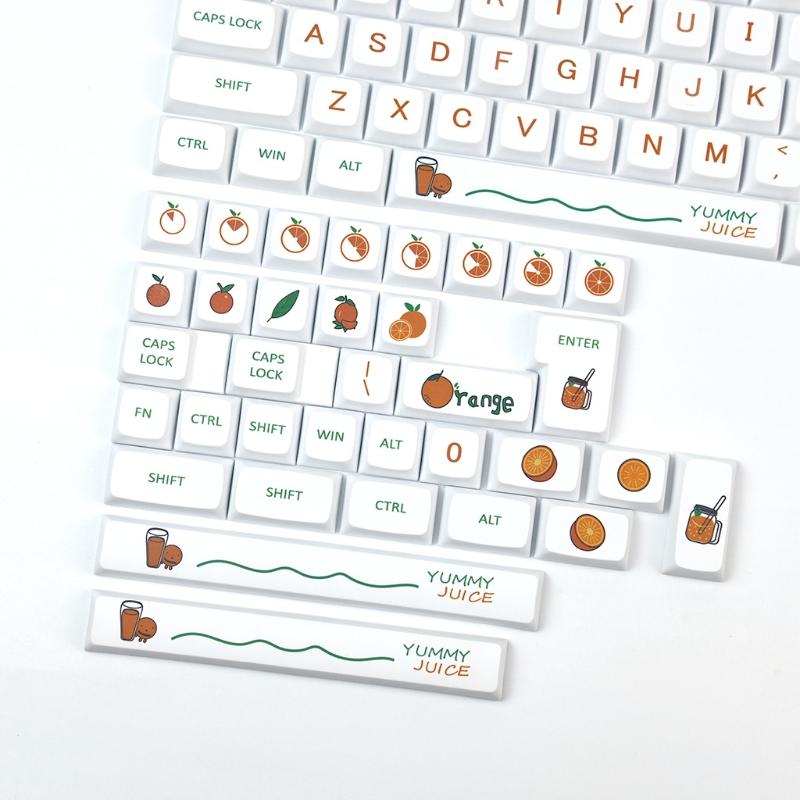 Tema laranja para Key PBT 5 lados Dye Sublimation Keycaps para teclado mecânico MX h DA Profile para 139