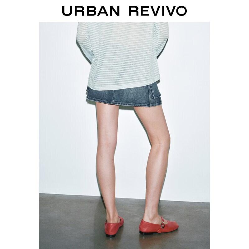 UR Women's Summer Street-Style Washed Denim Mini Skirt