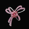 Elegant Austrian Crystal Bow Tie Brooch: Simple Alloy Lapel Pin & Scarf Buckle Accessory.